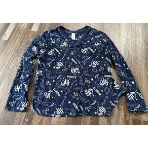 Harry Potter Pajama Shirt Womens XL Fleece Blue Wizard New without tags